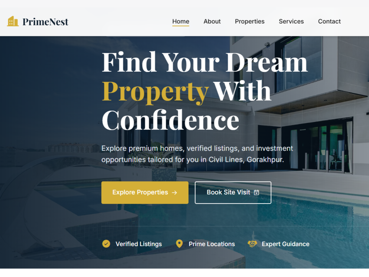 PrimeNest - Real Estate Website